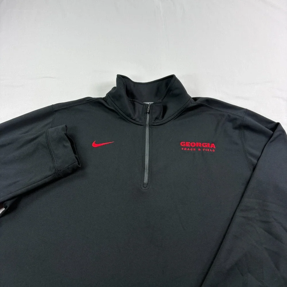 Georgia Bulldogs Nike Sweatshirt Mens XL Black 1/4 Zip Pullover Dri Fit NCAA